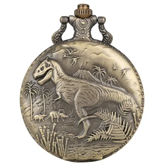Dinosaur Pocket Watch NEW Gift T-Rex Trex Jurassic Park - Picture 2 of 5